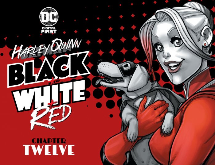 harley quinn black white and red comic