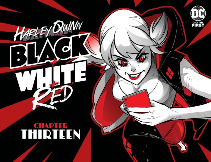 harley quinn black white and red comic